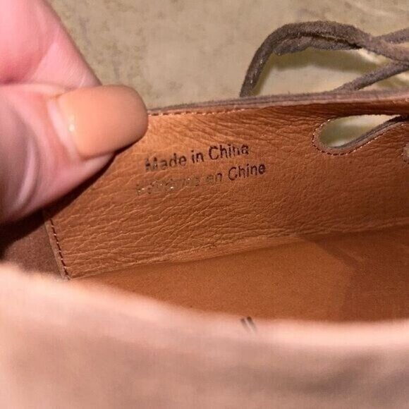 Jeffrey Campbell Tan Suede Spirit Lace Up Lasercut Block Heeled Shoes Size 8.5 - Picture 8 of 9